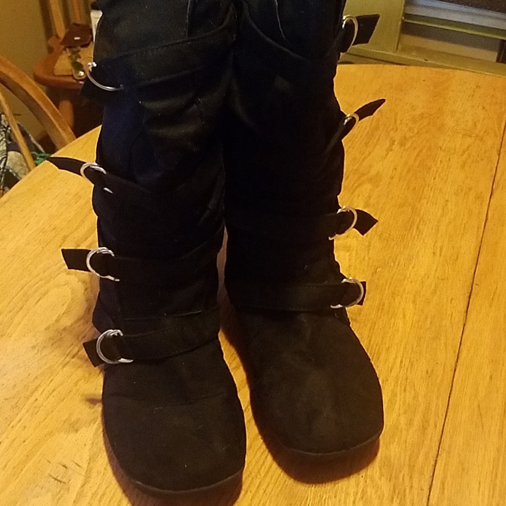Black Buckled Boots